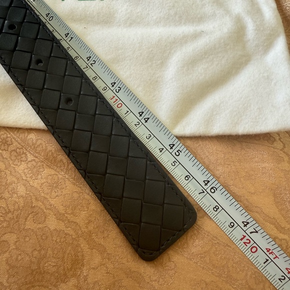 Bottega Veneta Blue Geometric Pattern Belt - Picture 11 of 11